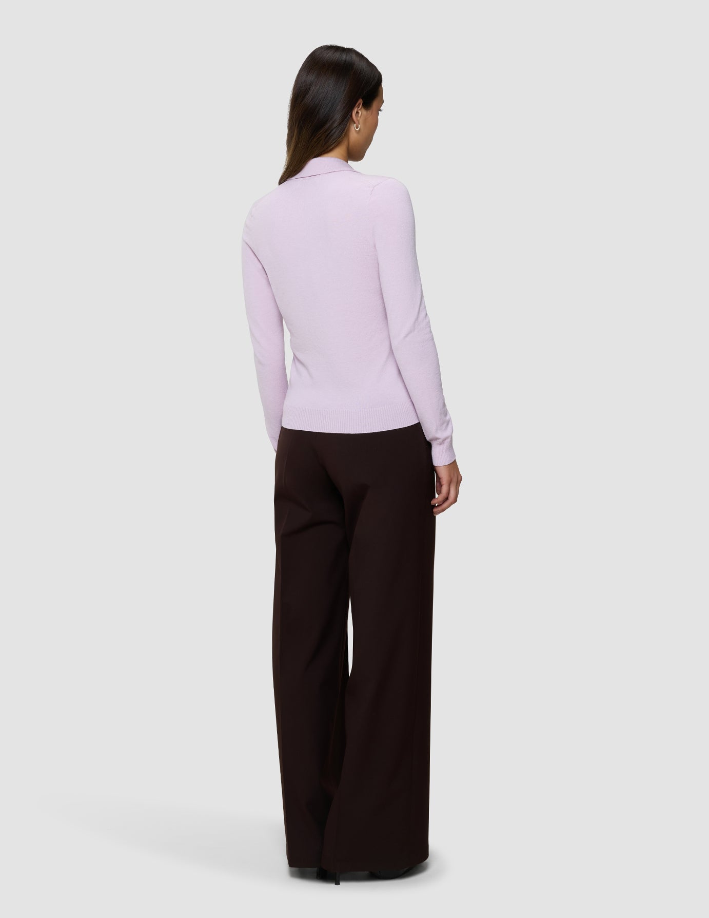 Women's Elevated Knit Polo Soft Pink Melange